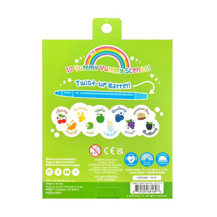Ooly Yummy Yummy Sweet Scents Twist-Up Crayons (Set of 10)