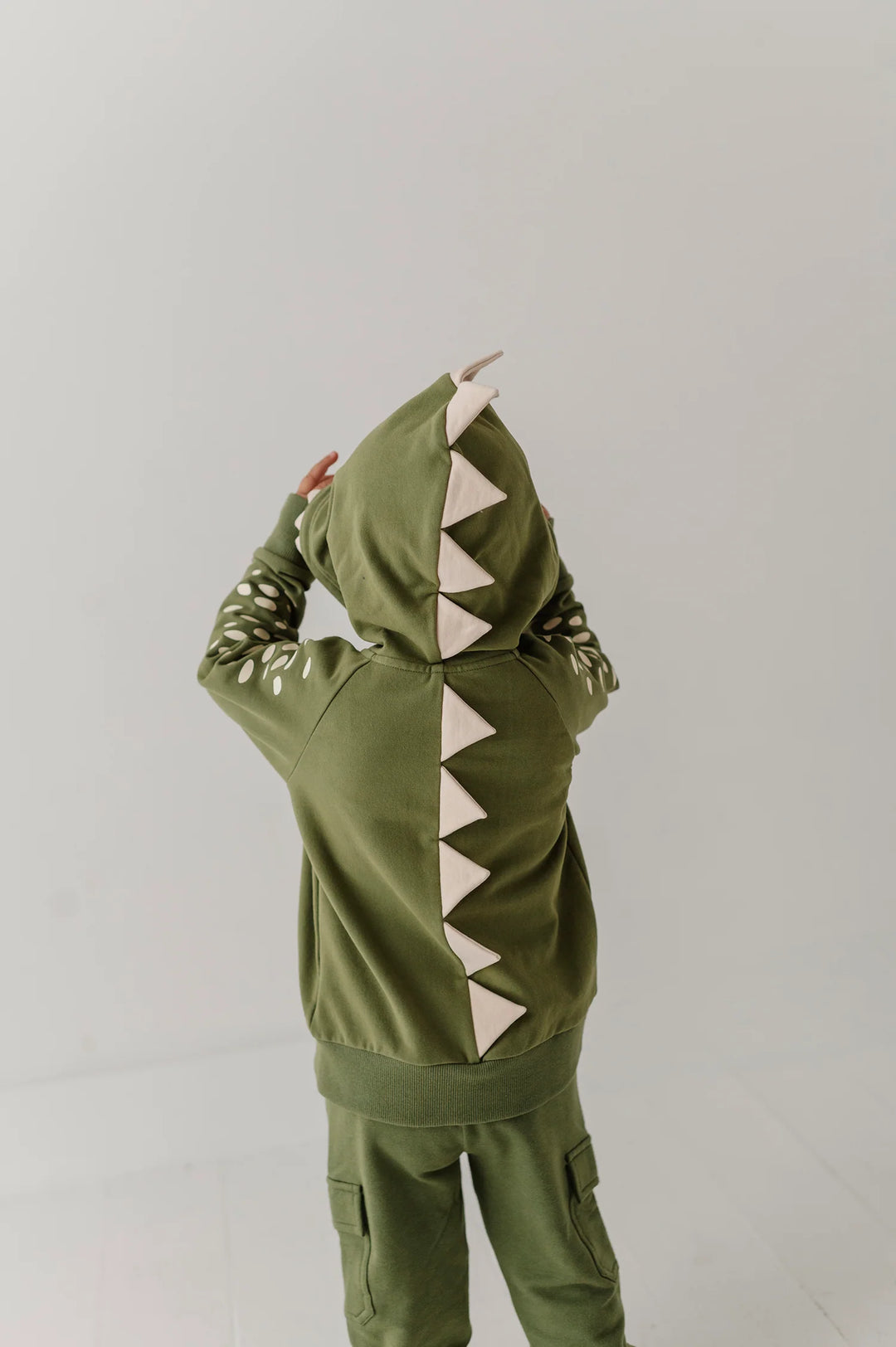 Babysprouts Dinosaur Hoodie - Deep Olive