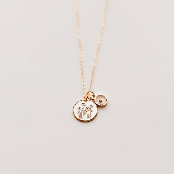Mauve Jewelry Co. Poppy Necklace with Mustard Seed