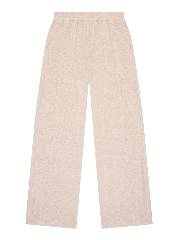 Tenly Hacci Jersey Wide Leg Pant - Latte