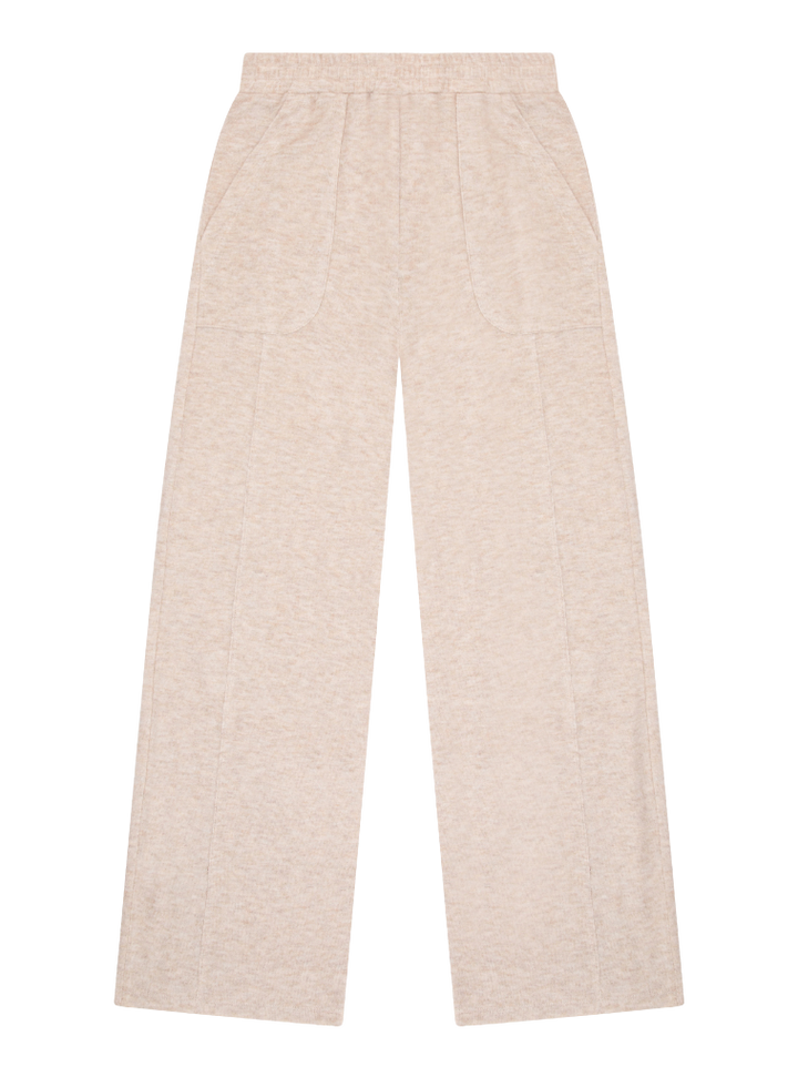 Tenly Hacci Jersey Wide Leg Pant - Latte
