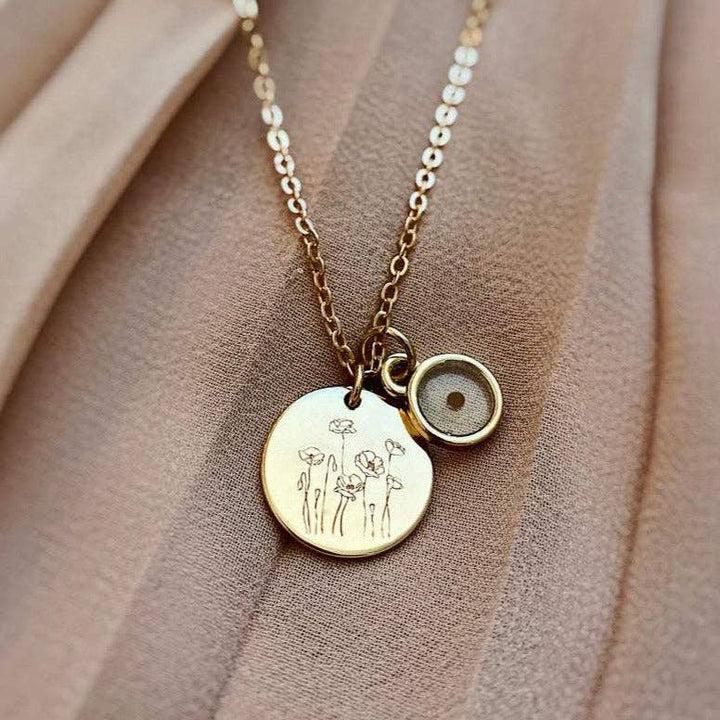 Mauve Jewelry Co. Poppy Necklace with Mustard Seed