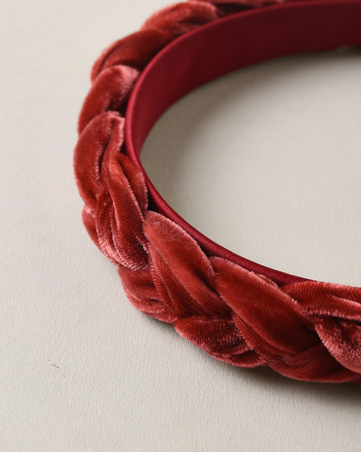 Noralee Braided Headband - Ruby