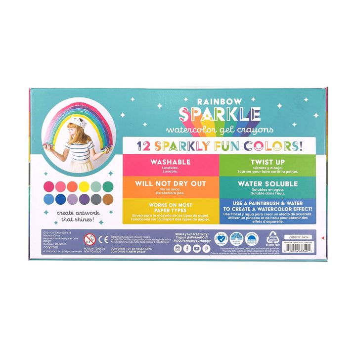 Ooly Rainbow Sparkle Watercolor Gel Crayons (Set of 12)