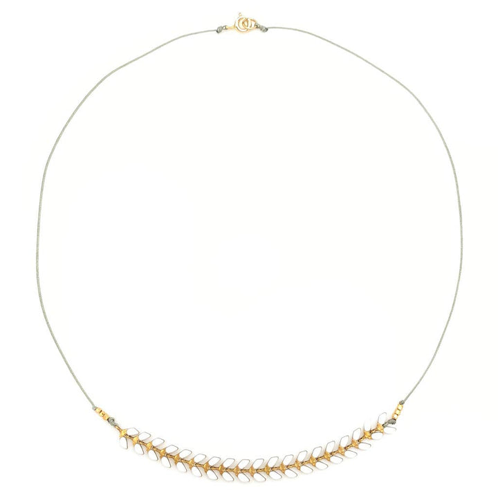 Bronwen Cascade Enamel Necklace - White