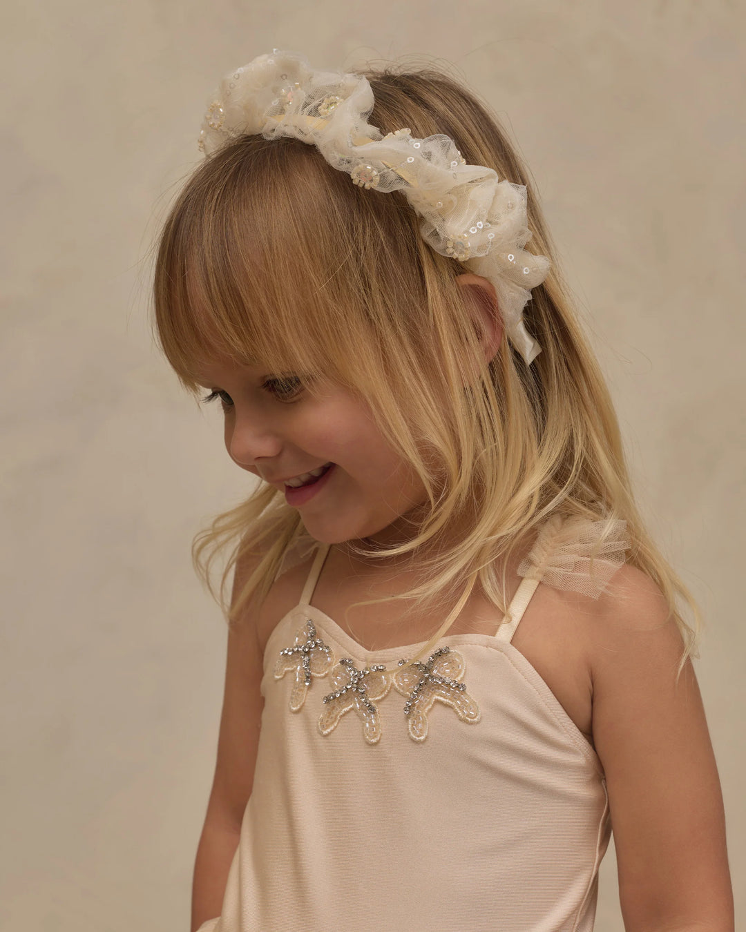 Noralee Gathered Headband - Pearl