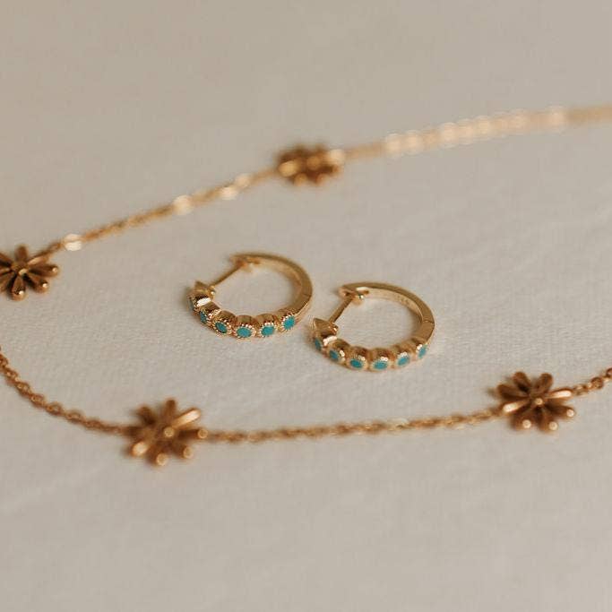 Mauve Jewelry Co Gaby Turquoise Hoops