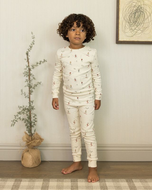 Rylee + Cru Organic Long Sleeve Pajama Set - Skiers