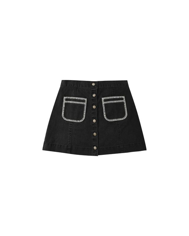 Rylee + Cru Teen Denver Mini Skirt - Washed Black – Hopscotch Kids