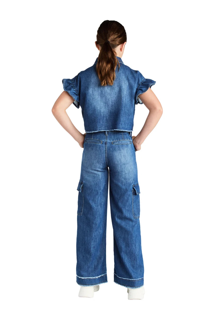 Tractr Cargo Pants - Medium Indigo