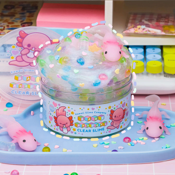 Kawaii Slime Company Baby Axolotl Clear Slime