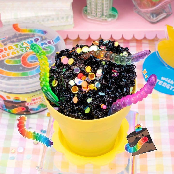 Kawaii Slime Dirt Cup Parfait Crunchy Signature Dome Slime