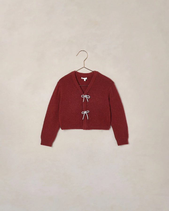 Noralee Bow Cardigan - Ruby