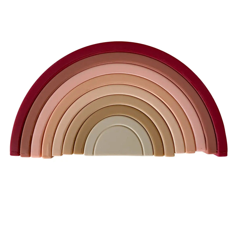 Chewable Charms Rainbow Teether Silicone Stacker- Mulberry