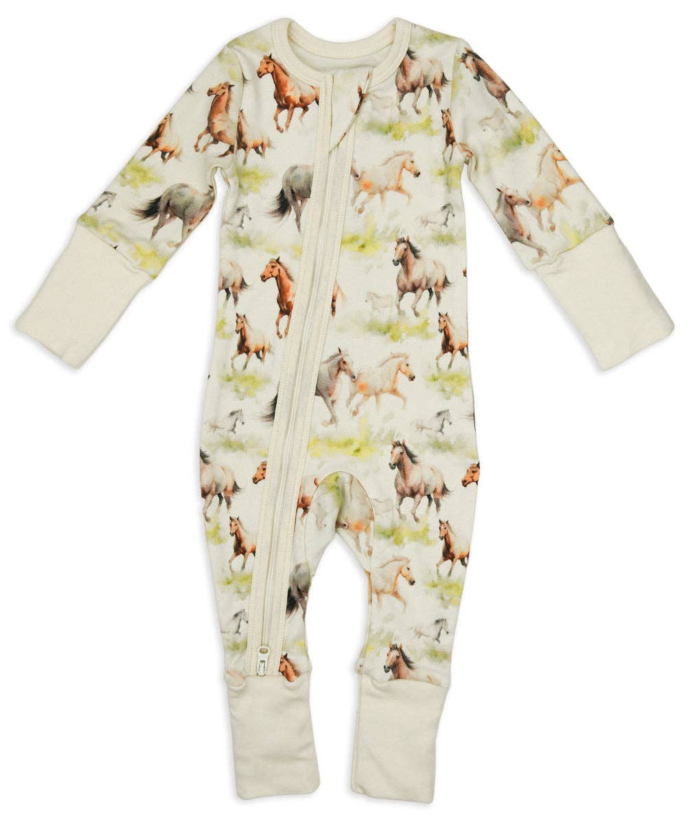 Earthy Organic Cotton Baby Pajamas 2-Way Zipper Sleeper - Kelby