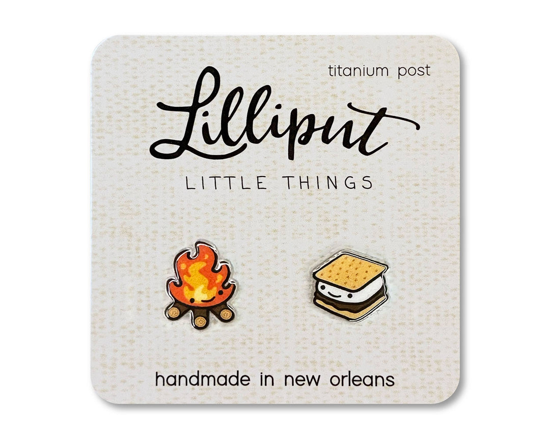 Lilliput Little Things Campfire and Smores Earrings