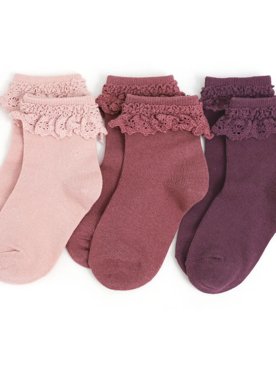 Little Stocking Co. Lace Midi Sock - Sugar Plum - 3-Pack