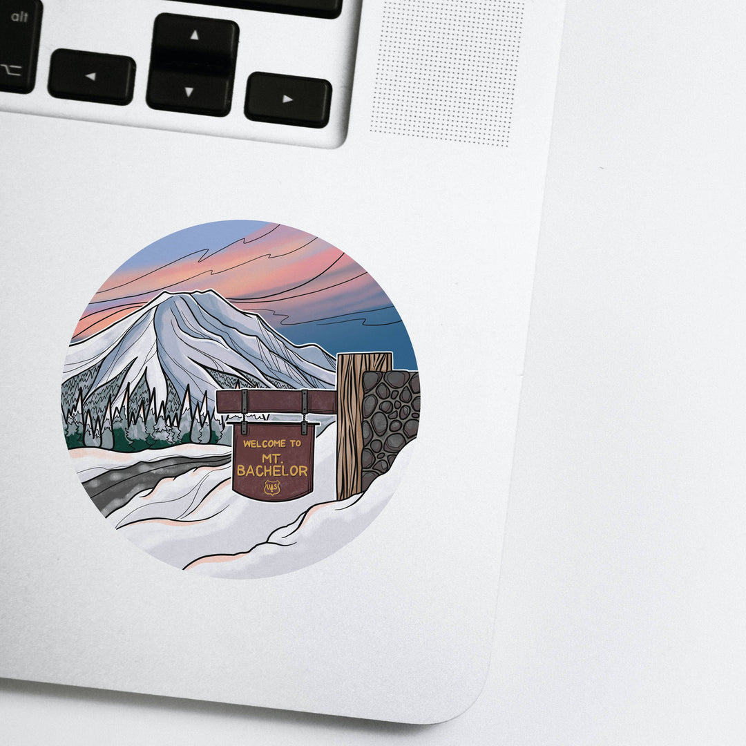 Michele Michael Art Mount Bachelor Winter sticker