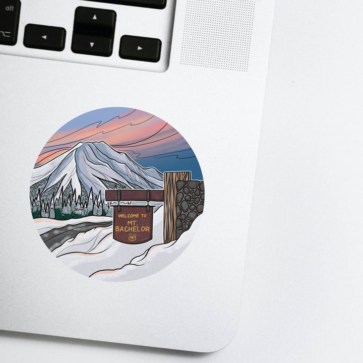 Michele Michael Art Mount Bachelor Winter sticker