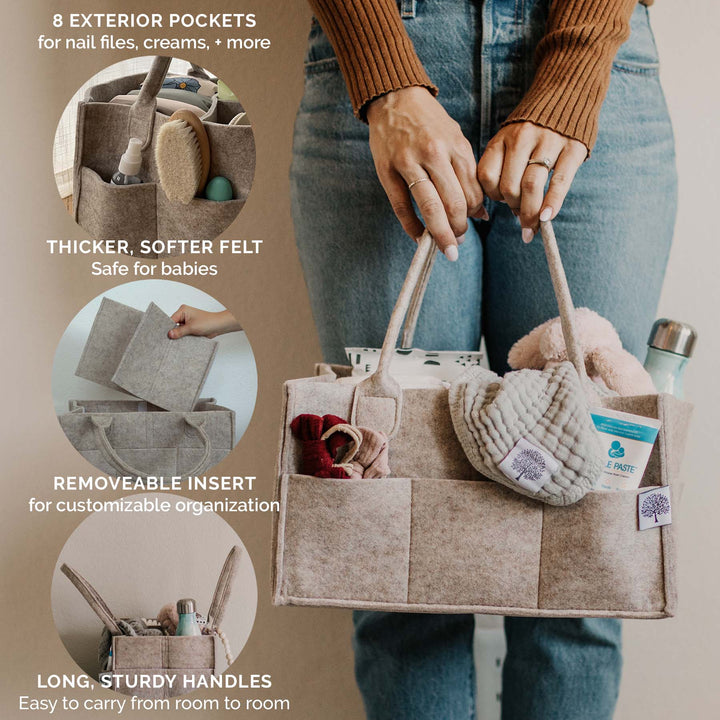 Parker Baby Co. Diaper Caddy - Oatmeal