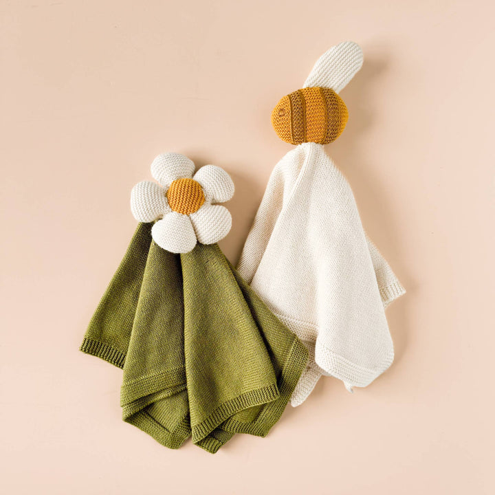 The Blueberry Hill Blanket Lovey -  Cream Flower