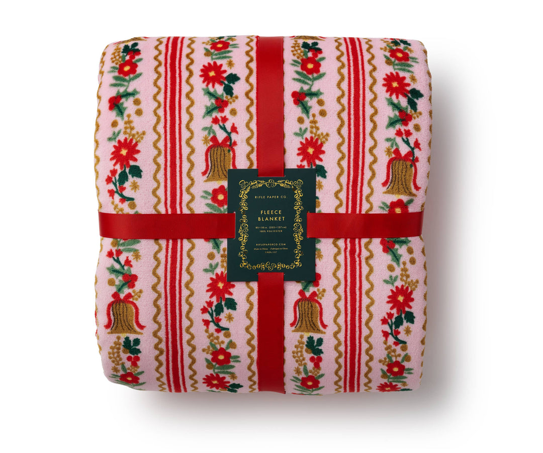 Rifle Paper Co Holly Jolly Fleece Blanket