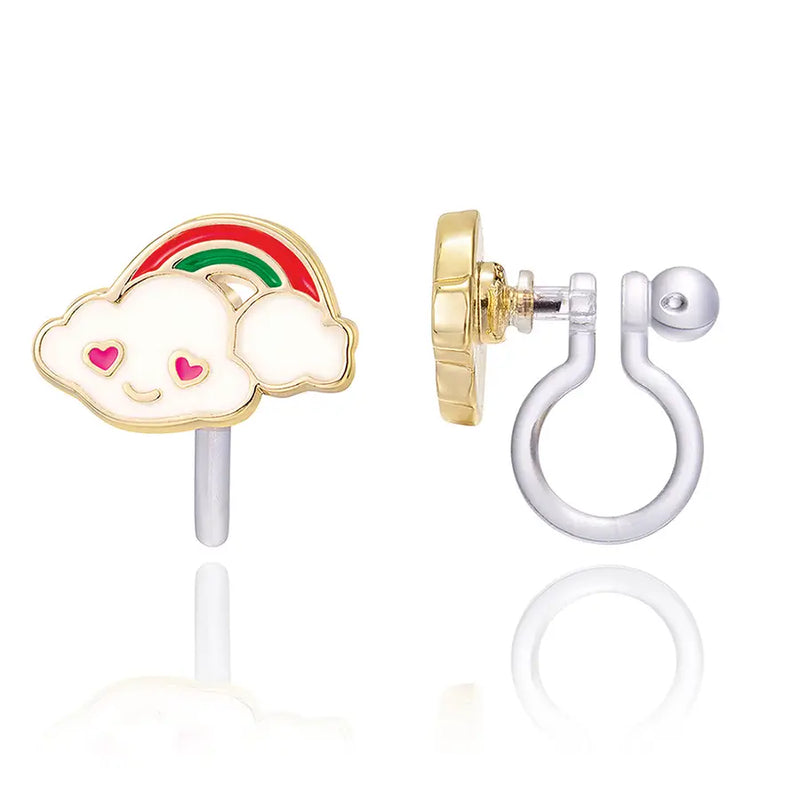 Girl Nation Clip On Cutie Earrings - Cloud Luvs Rainbow