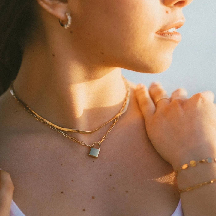 Mauve Jewelry Co. Newport Gold Filled Lock Necklace