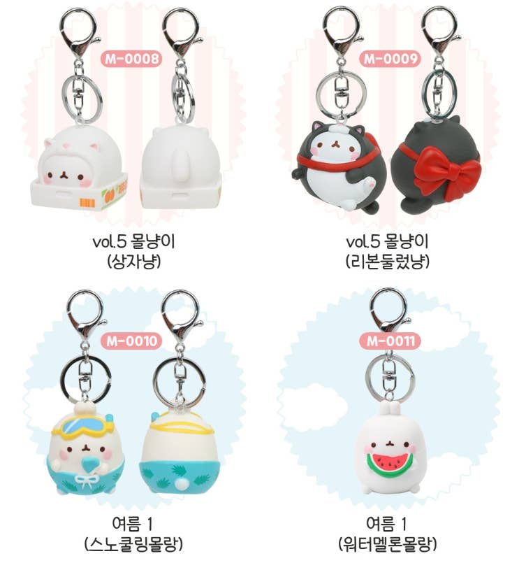 Molang Figure Keyring Bag Charms– Random Design