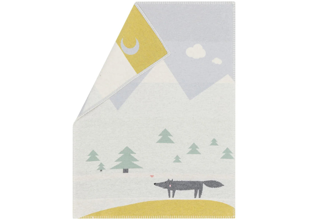 David Fussenegger Lili Baby Blanket - Embroidered Wolf