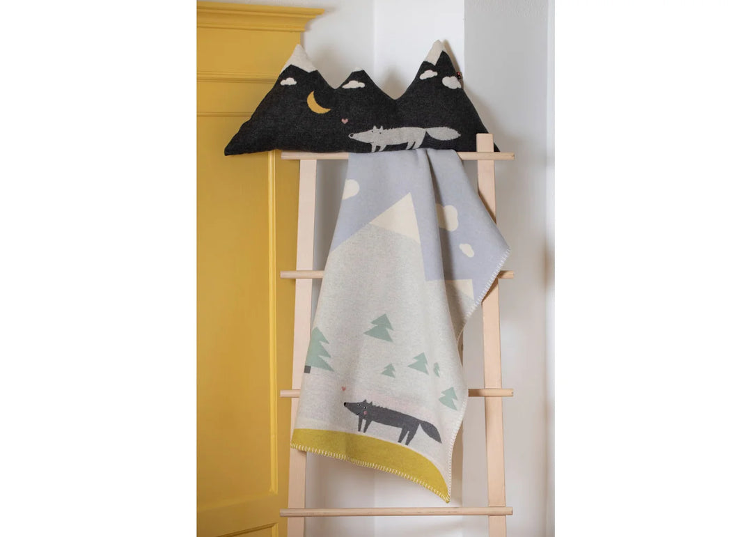 David Fussenegger Lili Baby Blanket - Embroidered Wolf