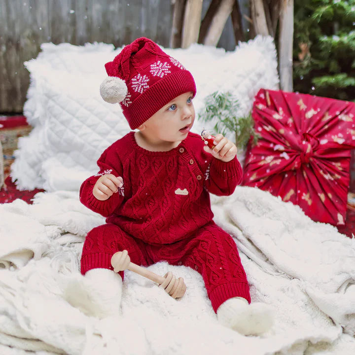 Souris Mini Red Sweater Knit Romper