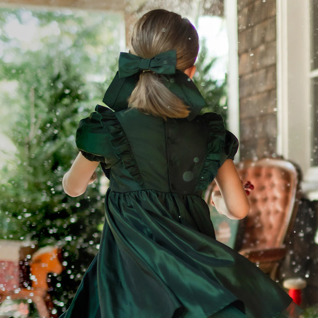 Souris Mini Taffeta & Tulle Emerald Green Dress