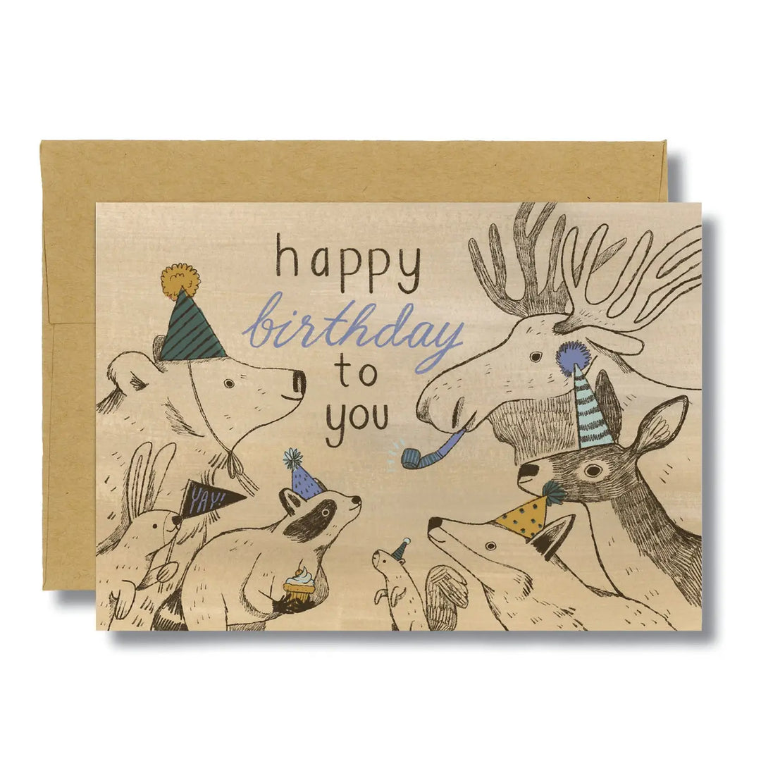 Canyon & Cove Party in the Woods Birthday Card