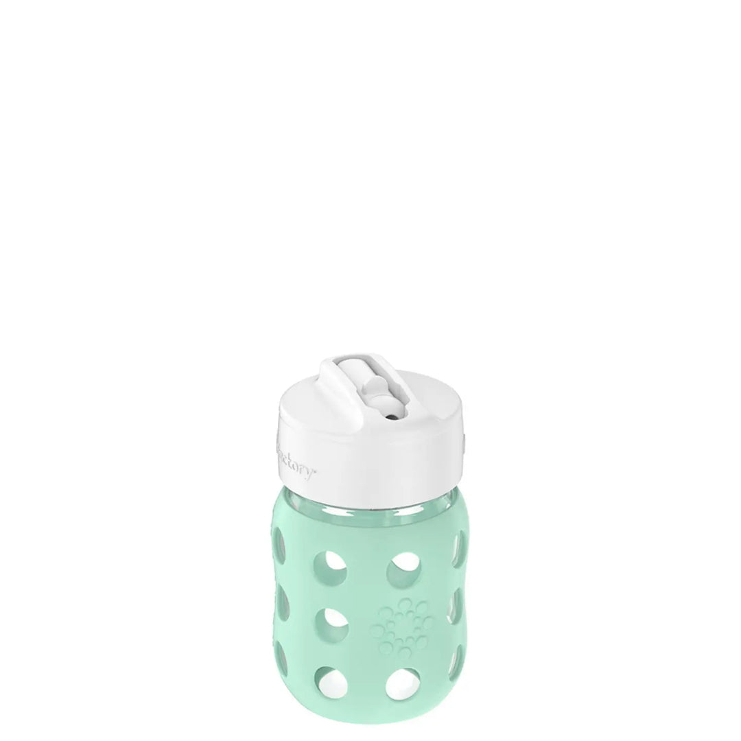 Lifefactory 8oz Glass Baby Bottle with Straw Cap - Mint