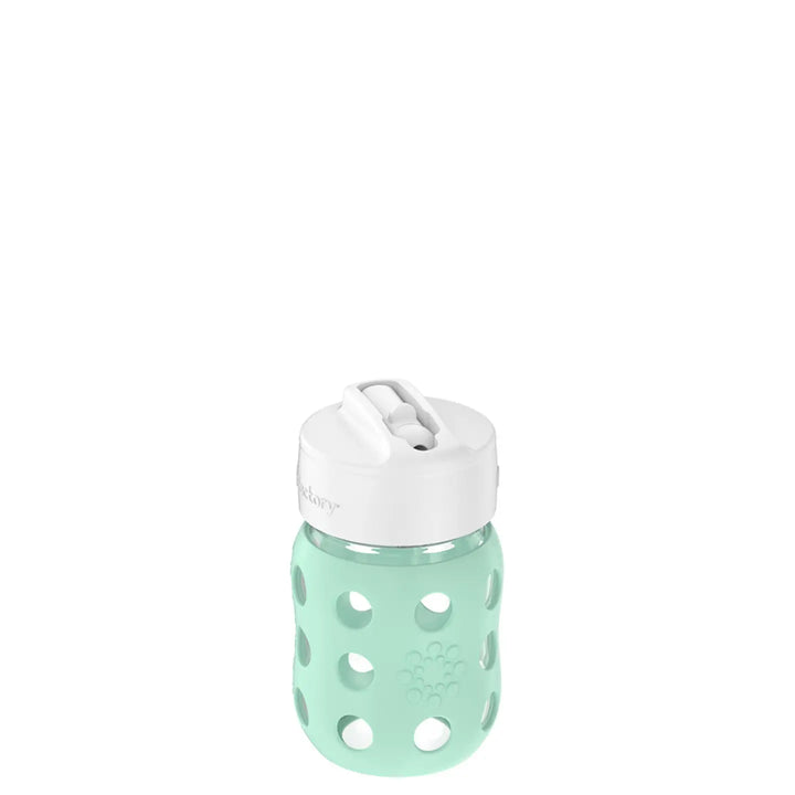Lifefactory 8oz Glass Baby Bottle with Straw Cap - Mint