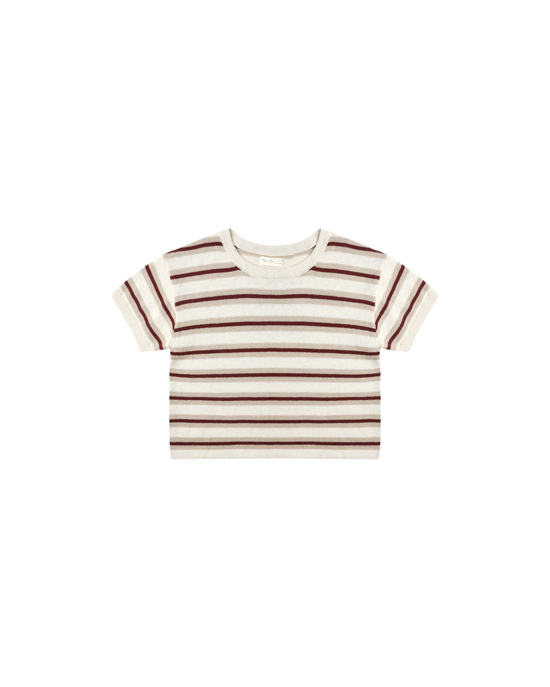 Rylee + Cru Boxy Crop Knit Tee - Autumn Stripe