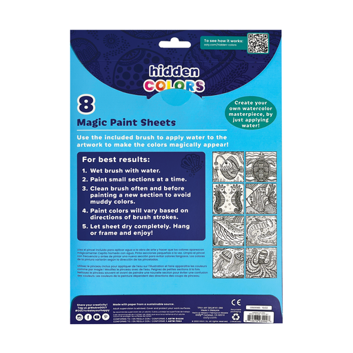 Ooly Hidden Colors Magic Paint Sheets - Magic Ocean (9 PC Set)