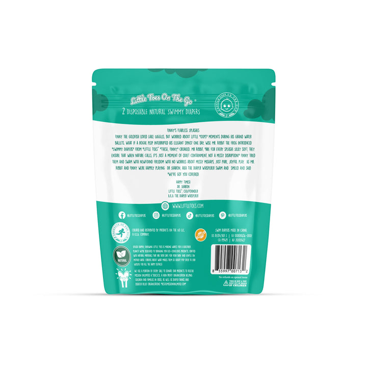 Little Toes On The Go Natural Swim Diapers 2-Pack - Small