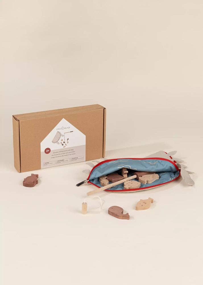 Coco VIllage Wooden Fishing Game With Bag