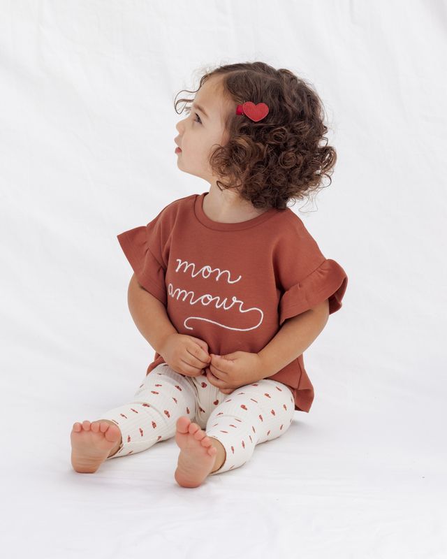 Quincy Mae Ribbed Legging - Red Hearts