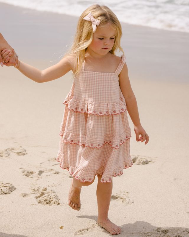 Rylee + Cru Ruffle Swing Dress - Petal Gingham