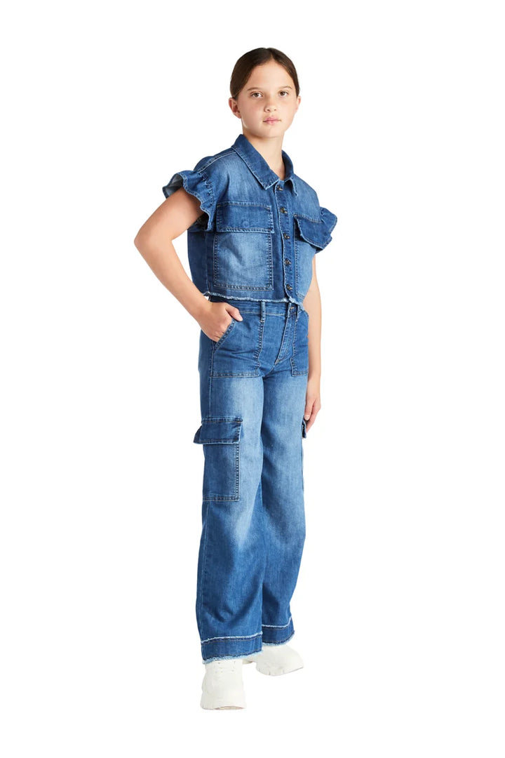 Tractr Cargo Pants - Medium Indigo
