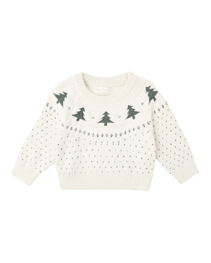 Rylee + Cru Fair Isle Sweater - Trees