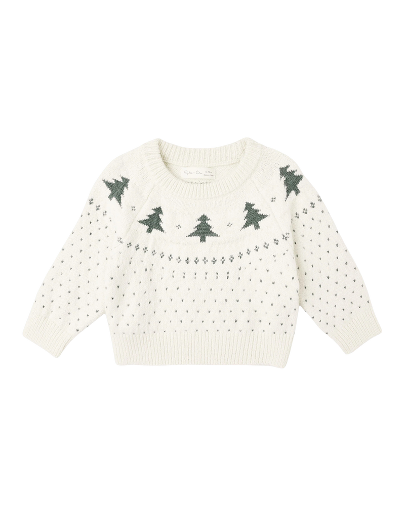 Rylee + Cru Fair Isle Sweater - Trees