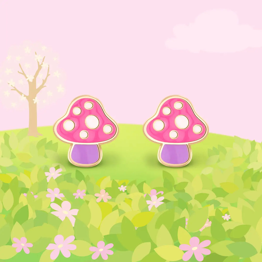 Girl Nation Mini Mushroom Cutie Stud Earrings