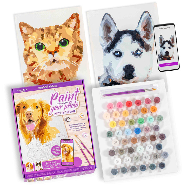 Paintable Pictures Paint your Photo by Number - Pets Edition