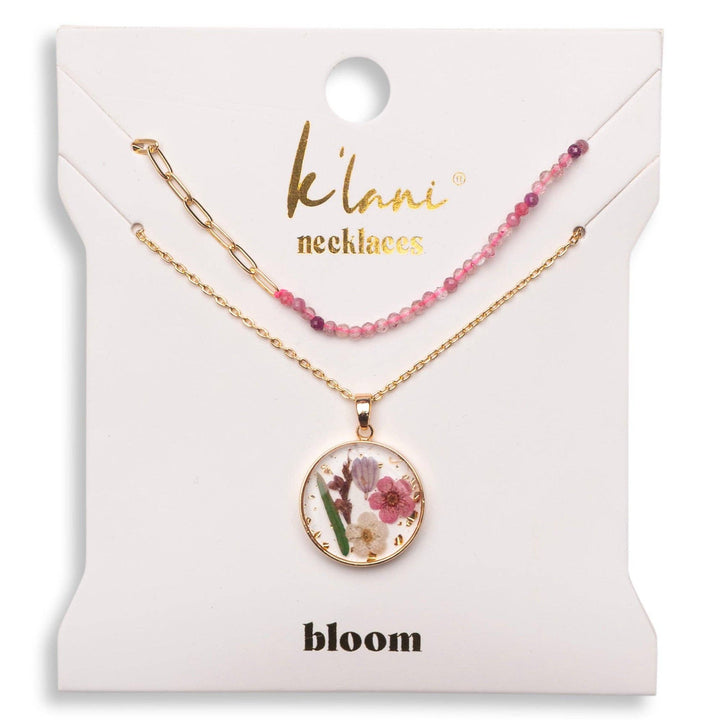 K'lani "Bloom" Pressed Flower Necklace Set