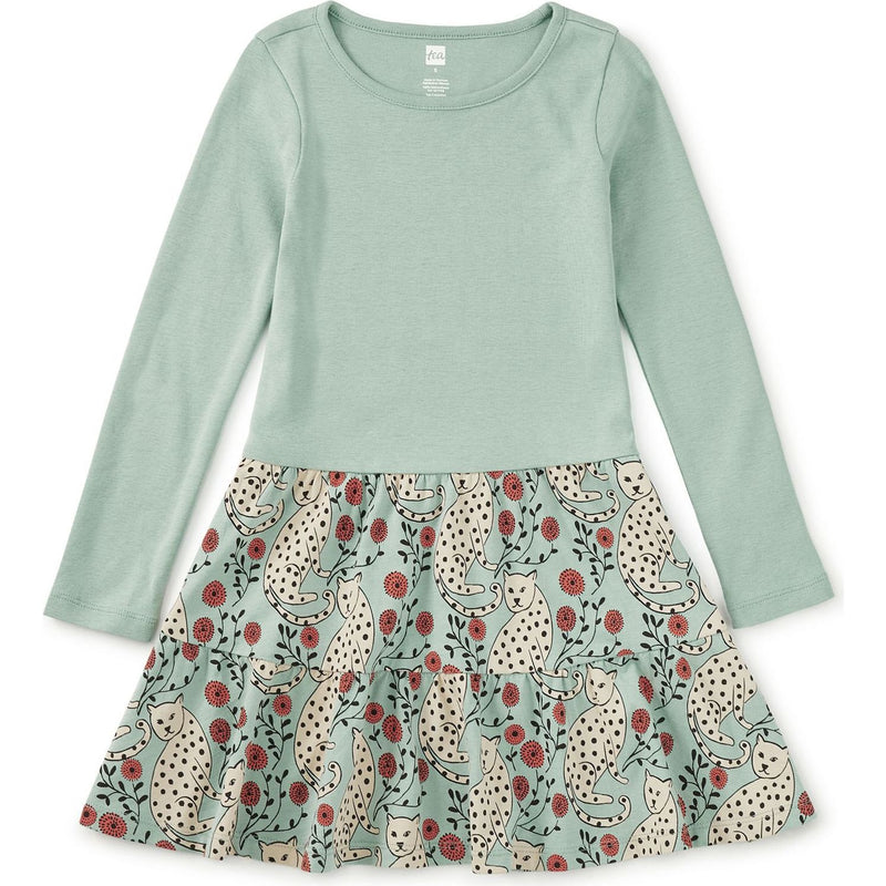 Tea Collection Tiered Skirted Twirl Dress - Leopard Floral