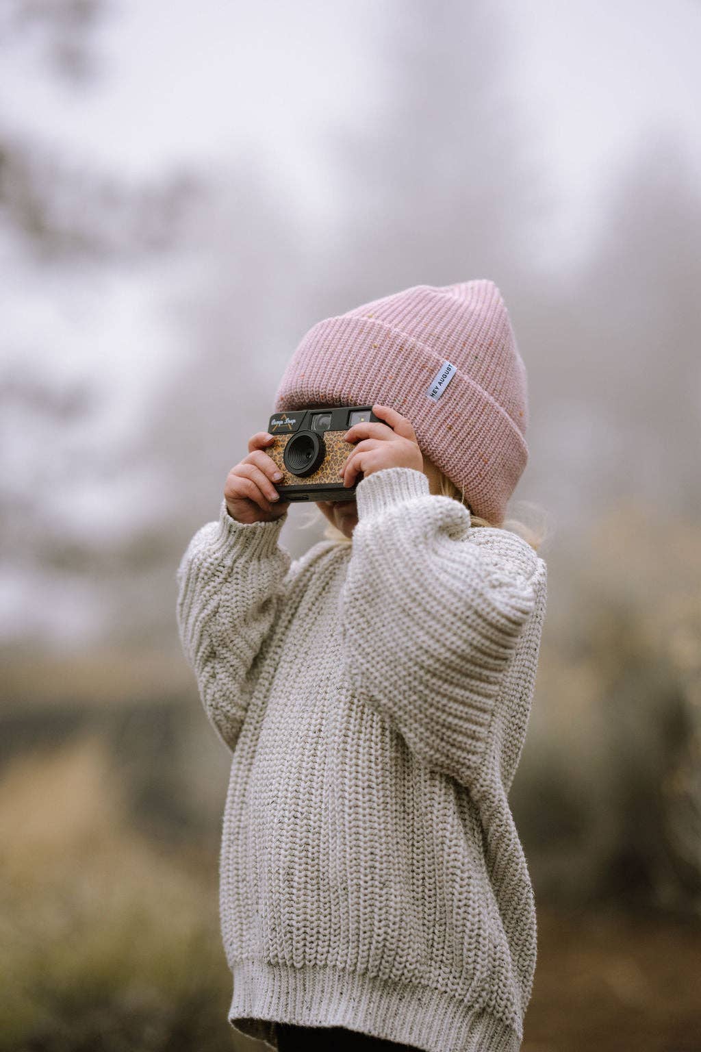 Hey August Thick Knit Beanie - Pink Speck
